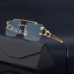 New Retro Rimless Sunglasses for Men Steampunk Sunglasses Women Punk Fashion Glasses Vintage Shades Gafas De Sol Sonnenbrill Sun