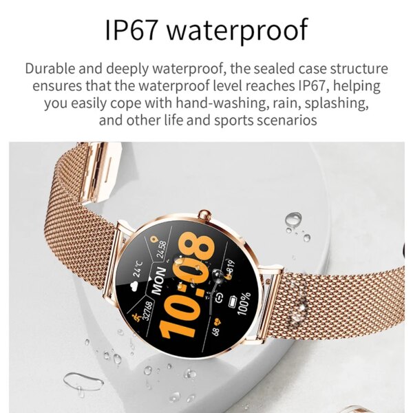 2022 New Ultra Thin Smart Watch Women 1.36″ AMOLED 360*360 HD Pixel Display Always Show Time Call Reminder Smartwatch Ladies+Box