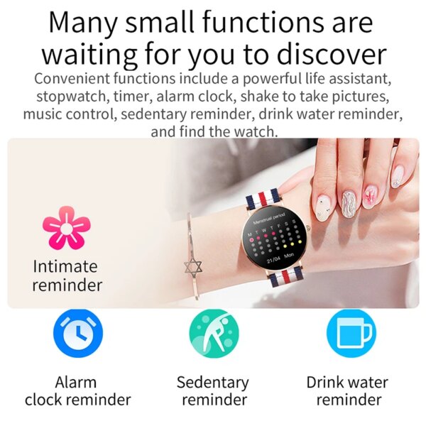 2022 New Ultra Thin Smart Watch Women 1.36″ AMOLED 360*360 HD Pixel Display Always Show Time Call Reminder Smartwatch Ladies+Box