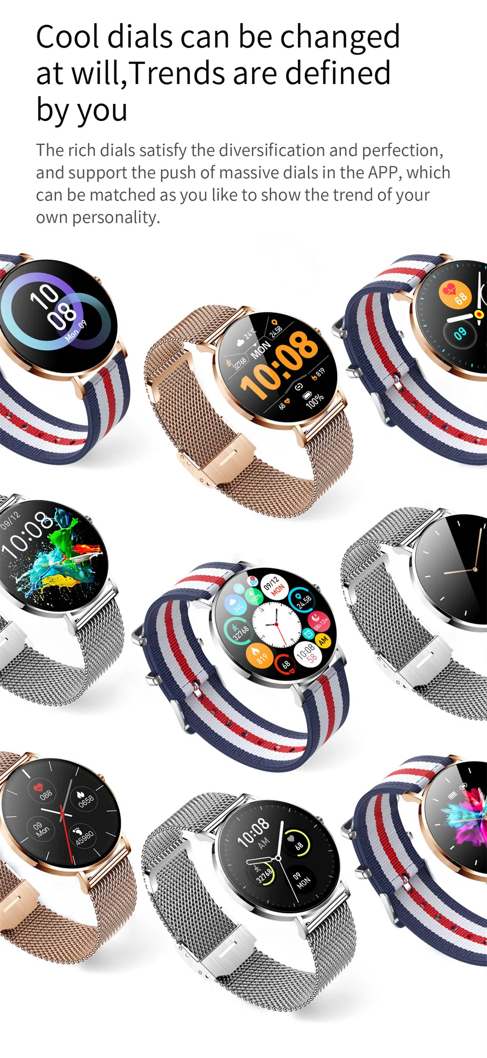 2022 New Ultra Thin Smart Watch Women 1.368243 AMOLED 360360 HD Pixel Display Always Show Time Call Reminder Smartwatch 1 9