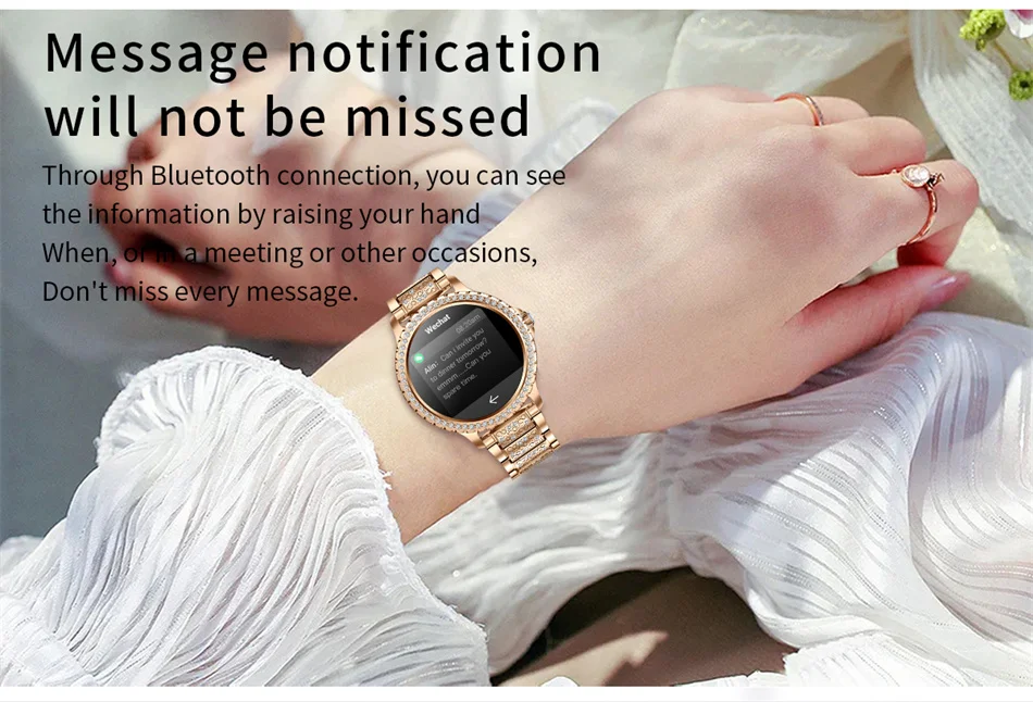 2023 New Fashion Women Bluetooth Call Smart Watch 1.328243 AMOLED 360360 HD Screen Sports Fitness Ladies Smartwatch Diam 10