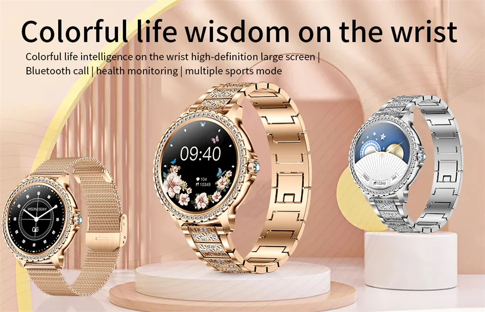 2023 New Fashion Women Bluetooth Call Smart Watch 1.328243 AMOLED 360360 HD Screen Sports Fitness Ladies Smartwatch Diam 5