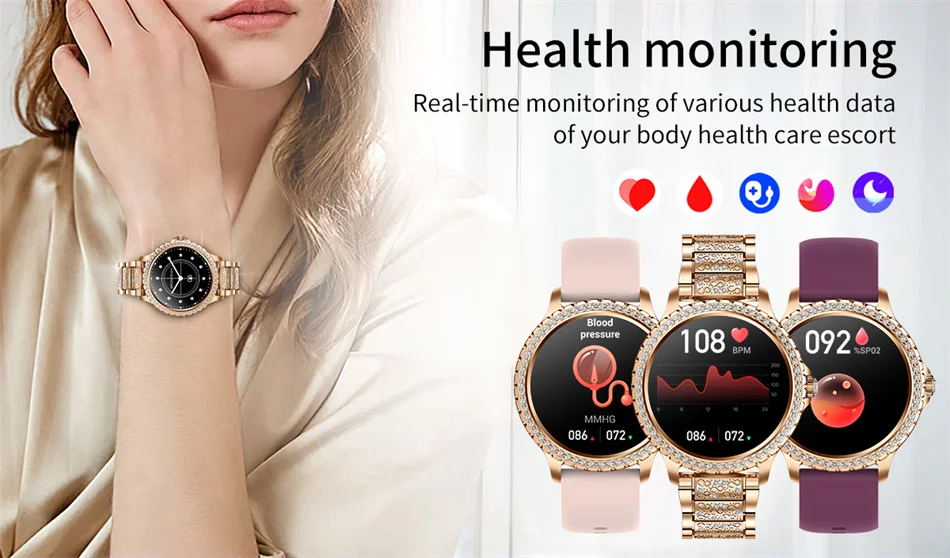 2023 New Fashion Women Bluetooth Call Smart Watch 1.328243 AMOLED 360360 HD Screen Sports Fitness Ladies Smartwatch Diam 6