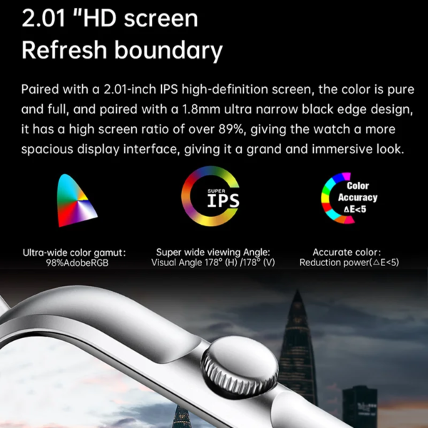 2024 2.01” Smart Watch Bluetooth Call Play Music Smartwatch Fitness Clock Sport Waterproof Watches for Men Women iPhone Android
