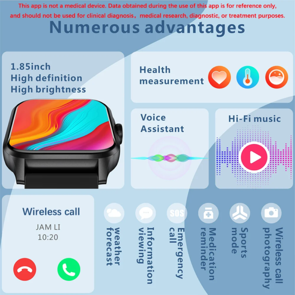 2024 Smart Watch For Women Full Touch Screen Bluetooth Call Waterproof Watches Sport Fitness Tracker Smartwatch Lady Reloj Mujer - Image 3