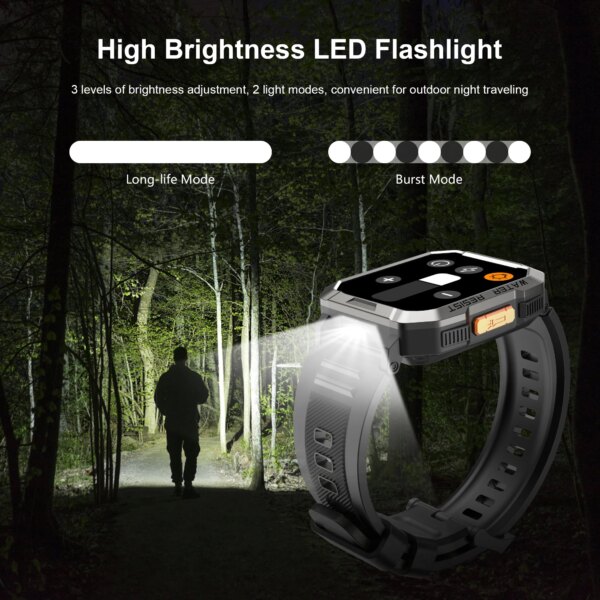 Blackview W60 2024 New Smartwatch 2.01” HD Display TFT Rugged Smart Watch for Outdoor With Emergency Lighting Bluetooth Calling