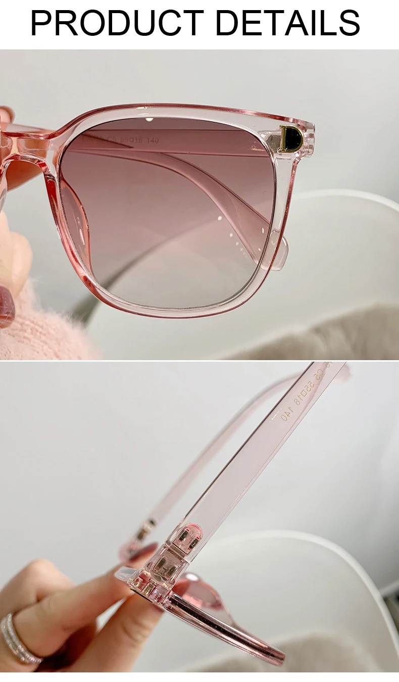 Fashion Oversized Sunglasses Woman Brand Designer Vintage Square Sun Glasses Female Big Frame Gradient Shades Oculos De Sol