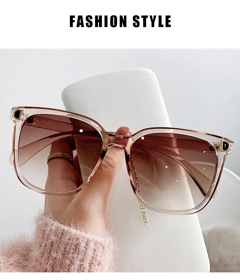 Fashion Oversized Sunglasses Woman Brand Designer Vintage Square Sun Glasses Female Big Frame Gradient Shades Oculos De Sol