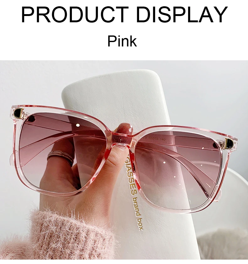 Fashion Oversized Sunglasses Woman Brand Designer Vintage Square Sun Glasses Female Big Frame Gradient Shades Oculos De Sol