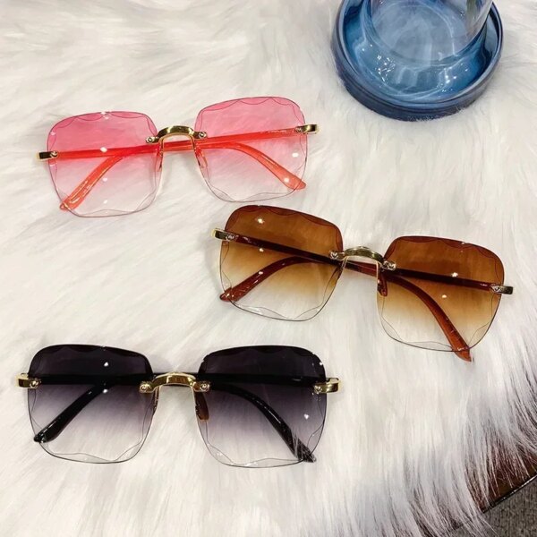Frameless Cut Edge Sunglasses New Summer Sun Visors Women’s Transparent Multi-color Lenses UV400 Women Sunglasses