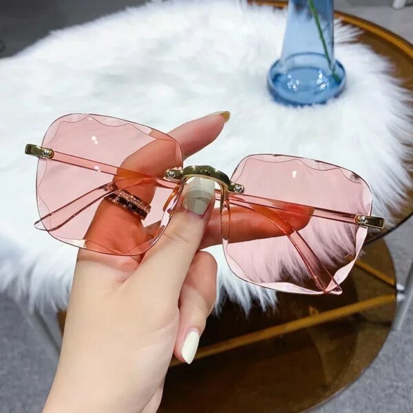 Frameless Cut Edge Sunglasses New Summer Sun Visors Women’s Transparent Multi-color Lenses UV400 Women Sunglasses