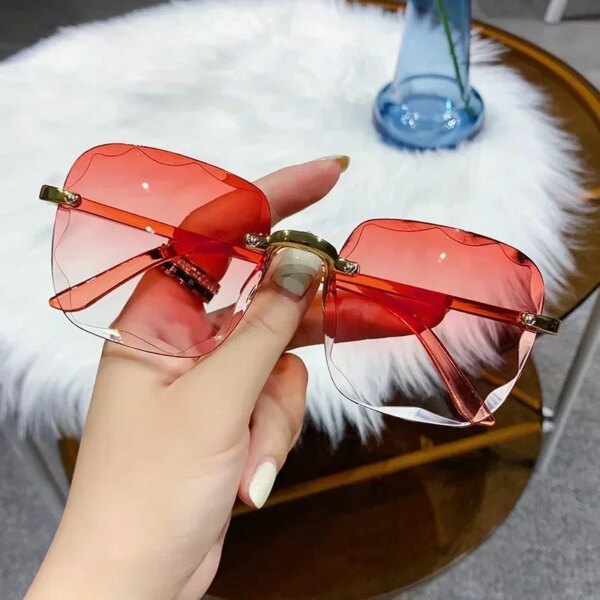 Frameless Cut Edge Sunglasses New Summer Sun Visors Women’s Transparent Multi-color Lenses UV400 Women Sunglasses