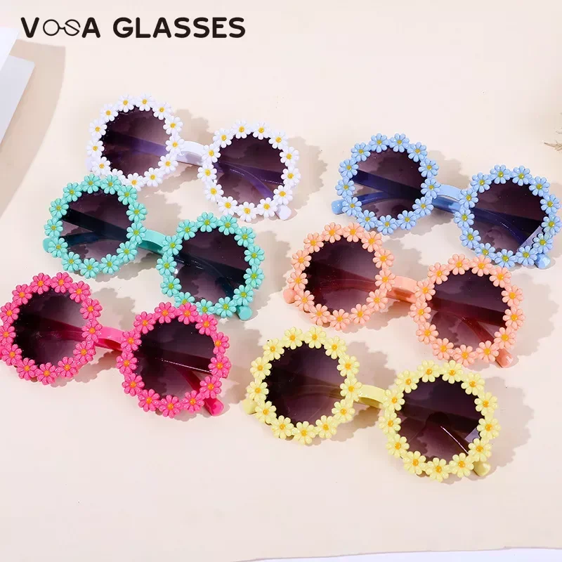 Girl Sunflower Round Flower Cute Ladies Fashion Sun Shade Glasses Children's Daisy Sunglasses Child Matching Sunglasses Girl Sunflower Round Flower Cute Ladies Fashion Sun Shade Glasses Children's Daisy Sunglasses Child Matching Sunglasses