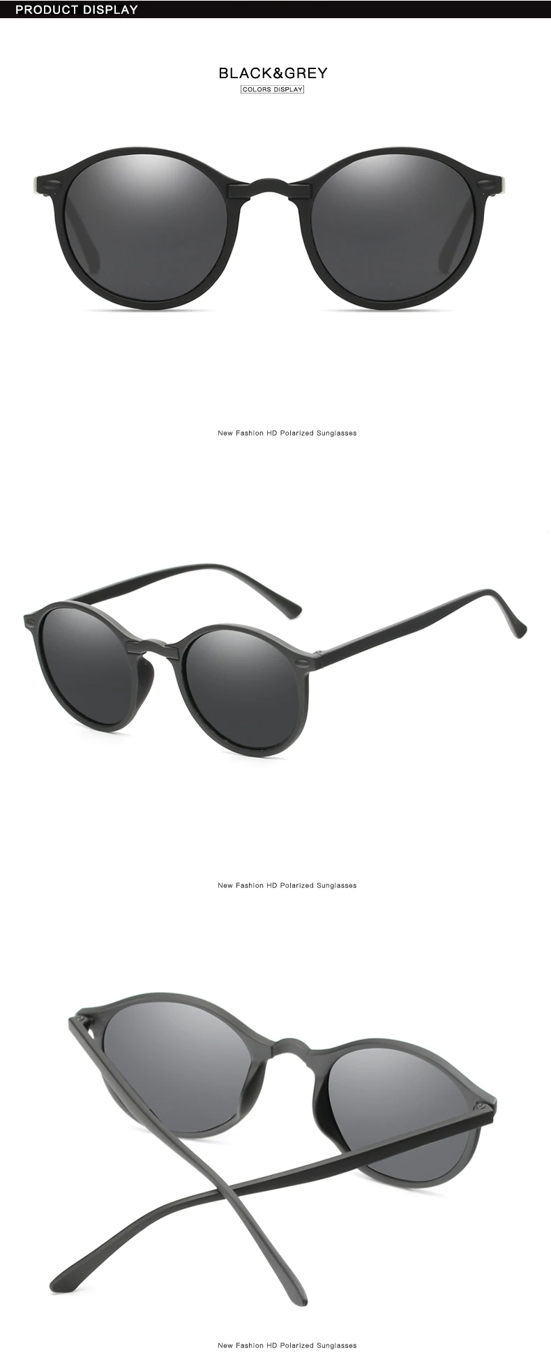 HOOLDW New Women Round Polarized Sunglasses Retro Vintage UV400 Driving Steampunk Eyewear Male Small Sun Glasses Gafas Ciclismo