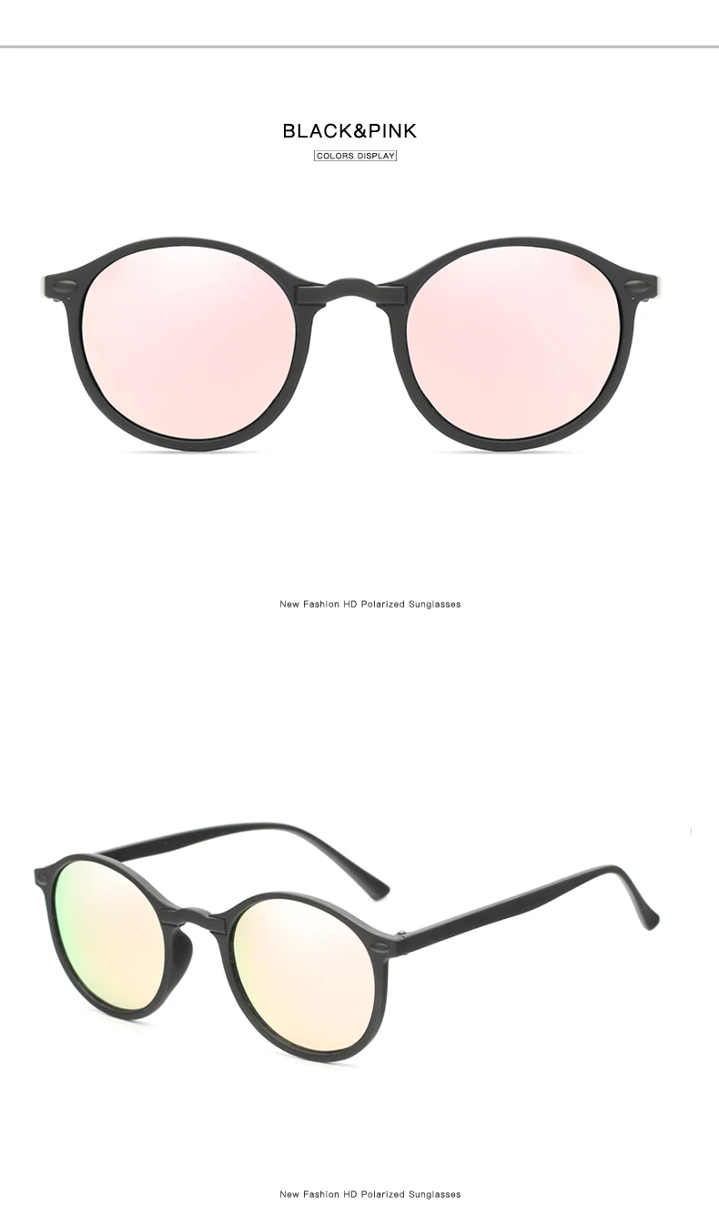 HOOLDW New Women Round Polarized Sunglasses Retro Vintage UV400 Driving Steampunk Eyewear Male Small Sun Glasses Gafas Ciclismo