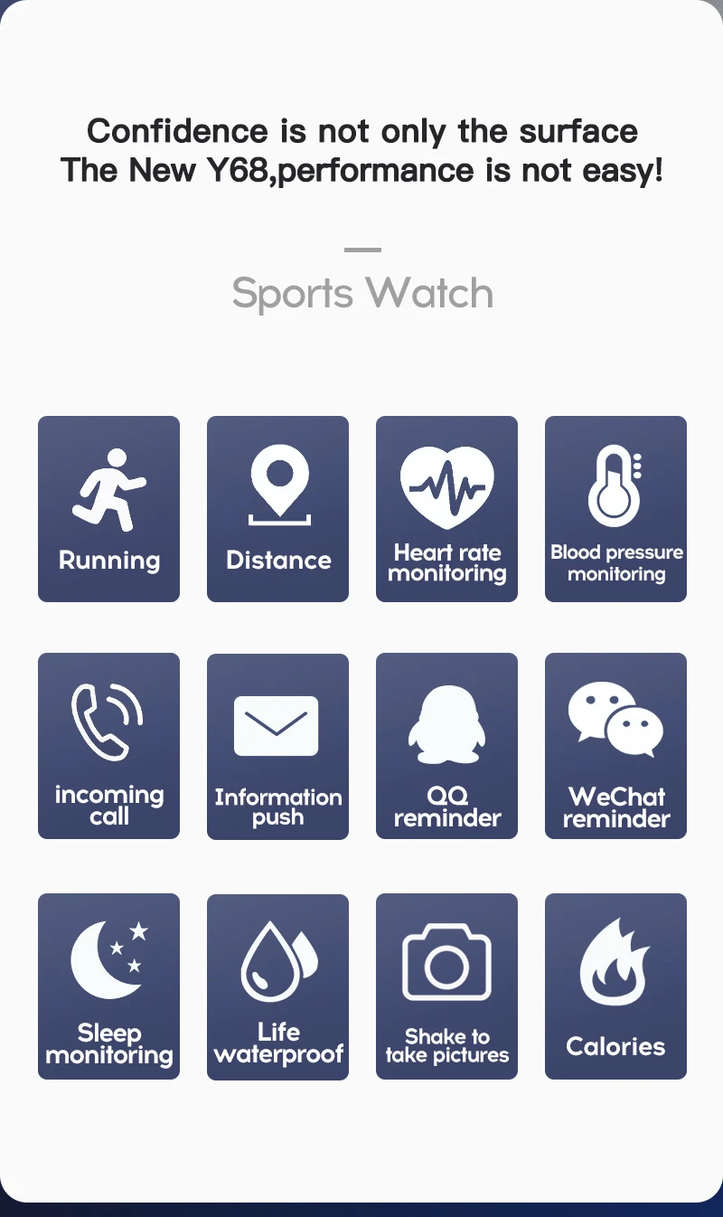 Multifunctional Smart Watch Men Women Bluetooth Connected Phone Music Fitness Sports Bracelet Sleep Monitor Y68 Smartwatch D20 Multifunctional Smart Watch Men Women Bluetooth Connected Phone Music Fitness Sports Bracelet Sleep Monitor Y68 Smartwatch D20