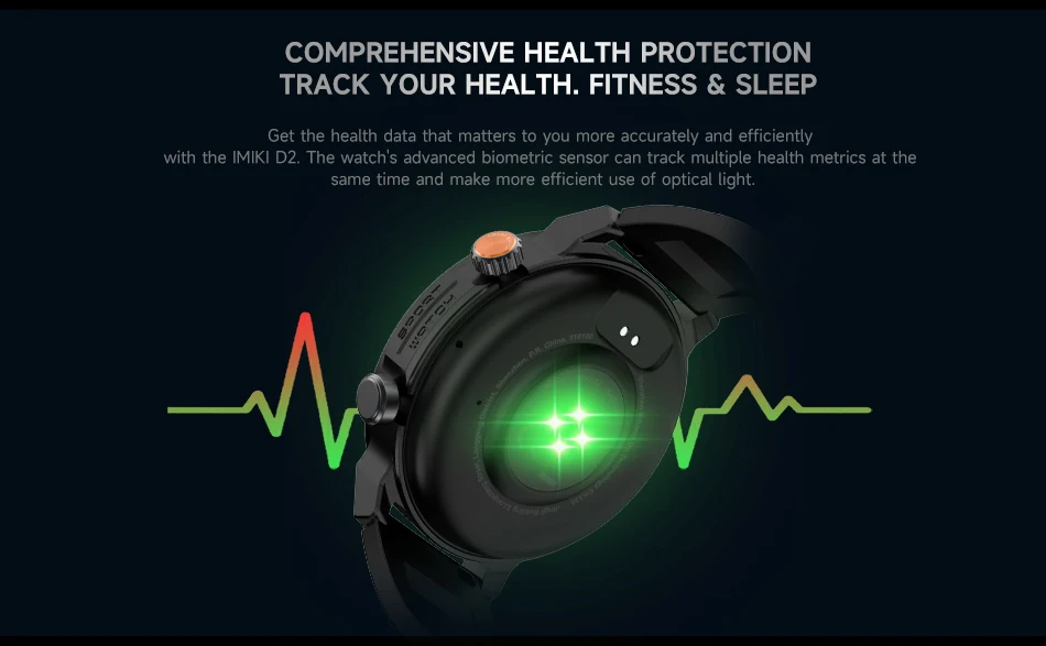 NEW ARRIVALS IMIKI D2 Smartwatch Super-retina AMOLED Display Long Battery Life Water Resistant 3ATM 24H Health Management