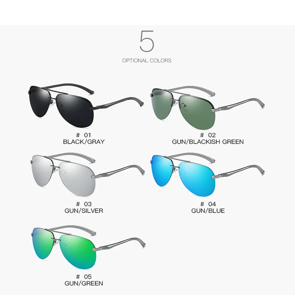 New Polarized Men Sunglasses Classic Driving Sun Glasses Metal Frame Mirror Lens Sunglasses Men/Women