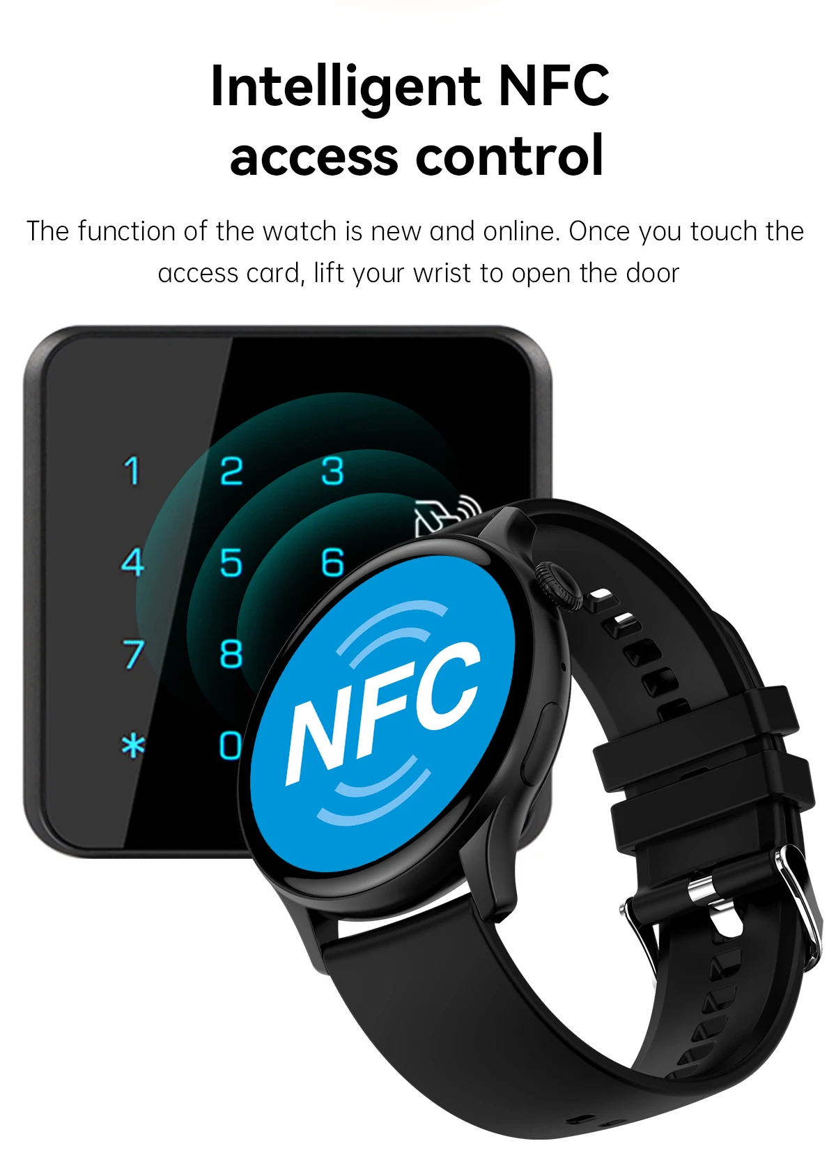 New Smart Watch Women 466*466 AMOLED Screen Always Display Time NFC Bluetooth Call Fashion IP68 Waterproof Sports Men Smartwatch