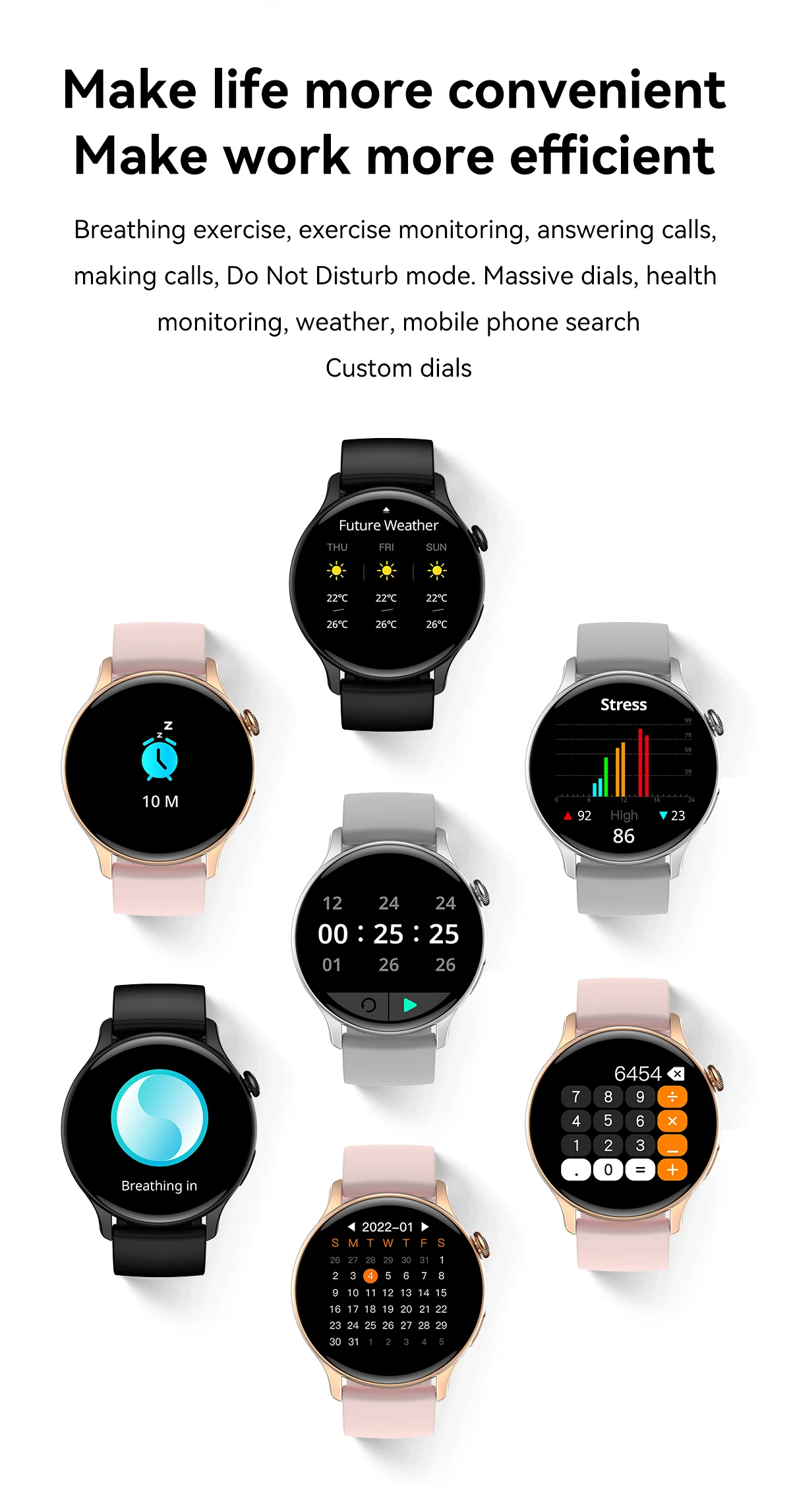 New Smart Watch Women 466*466 AMOLED Screen Always Display Time NFC Bluetooth Call Fashion IP68 Waterproof Sports Men Smartwatch
