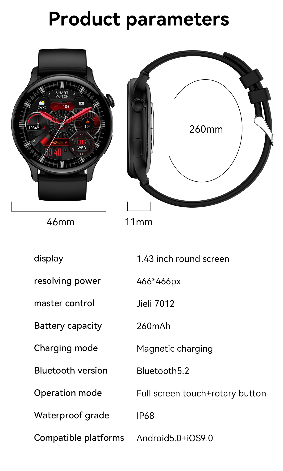New Smart Watch Women 466*466 AMOLED Screen Always Display Time NFC Bluetooth Call Fashion IP68 Waterproof Sports Men Smartwatch