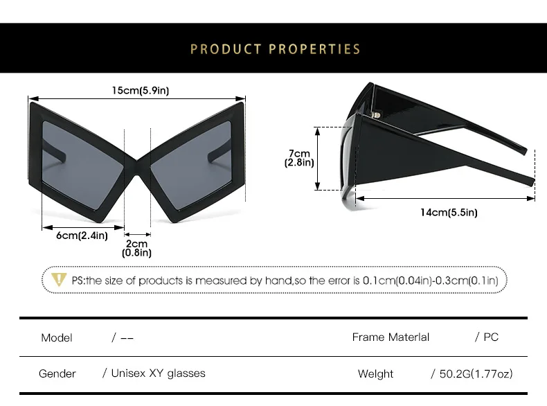 Oversized Cat Eye Sunglasses Women Big Frame 2024 Luxury Brand Shield Punk Sun Glasses For Ladies Windproof Eyewear Shades UV400