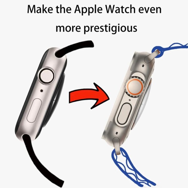 Screen Protector Cover for Apple Watch 45mm 44mm 40mm 41mm Hard PC Front Rear Bumper Case iwatch 9 8 7 SE 6 5 4 Change To Ultra