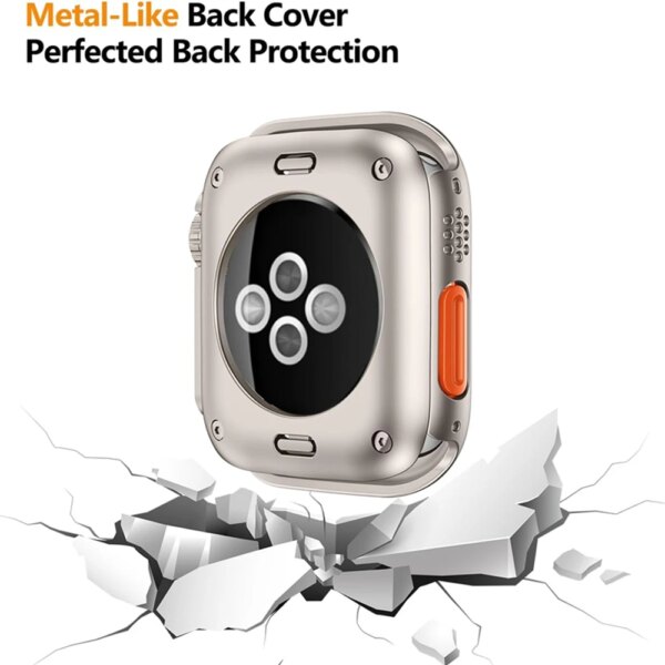 Screen Protector Cover for Apple Watch 45mm 44mm 40mm 41mm Hard PC Front Rear Bumper Case iwatch 9 8 7 SE 6 5 4 Change To Ultra