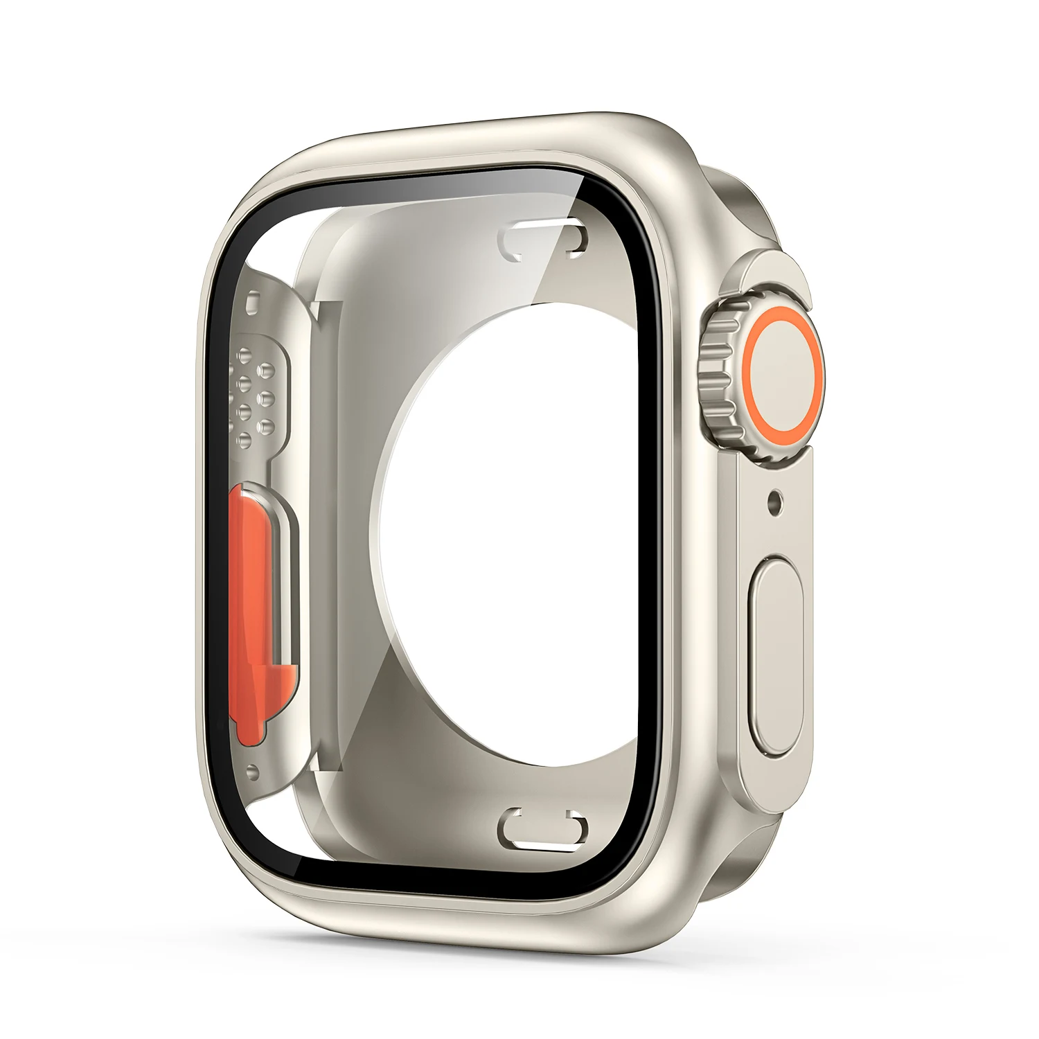 Screen Protector Cover for Apple Watch 45mm 44mm 40mm 41mm Hard PC Front Rear Bumper Case  iwatch 9 8 7 SE 6 5 4 Change To Ultra