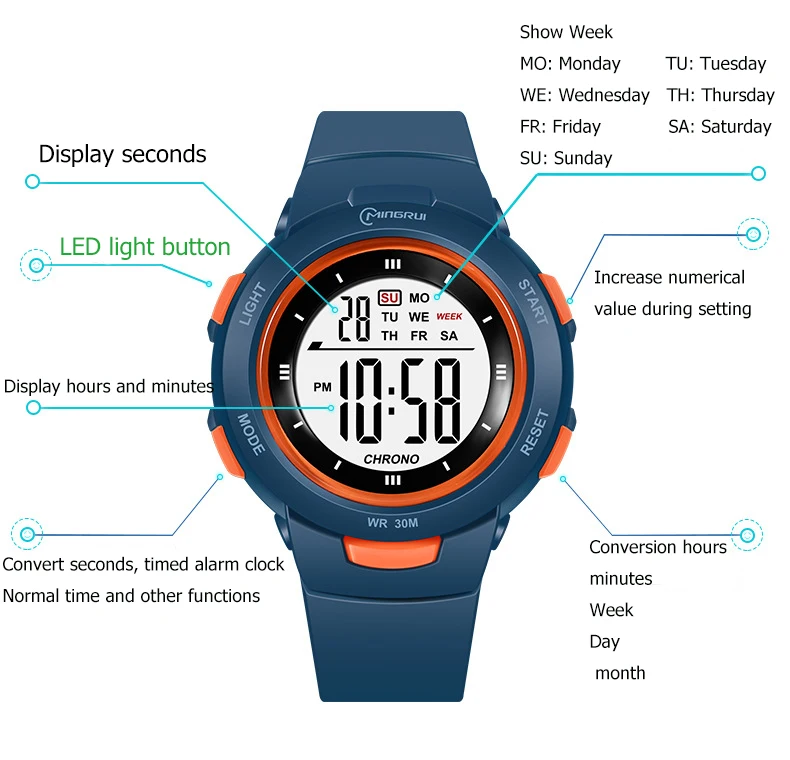 UTHAI CE49 Kids Watches Fashion Luminous Waterproof Alarm Clock Smart Watches Boys and Girls Student Electronic Watch Gift UTHAI CE49 Kids Watches Fashion Luminous Waterproof Alarm Clock Smart Watches Boys and Girls Student Electronic Watch Gift